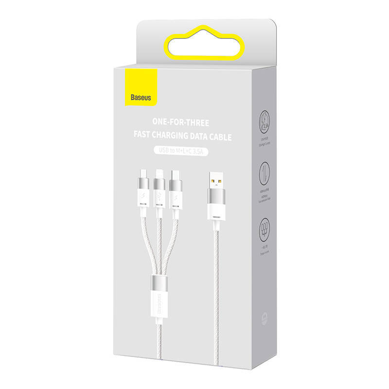 3in1 Usb Cable Baseus Starspeed Series Usb C Micro Lightning 35a 12m White All Gsm 2431