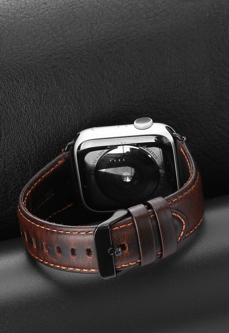 silver watch leather band