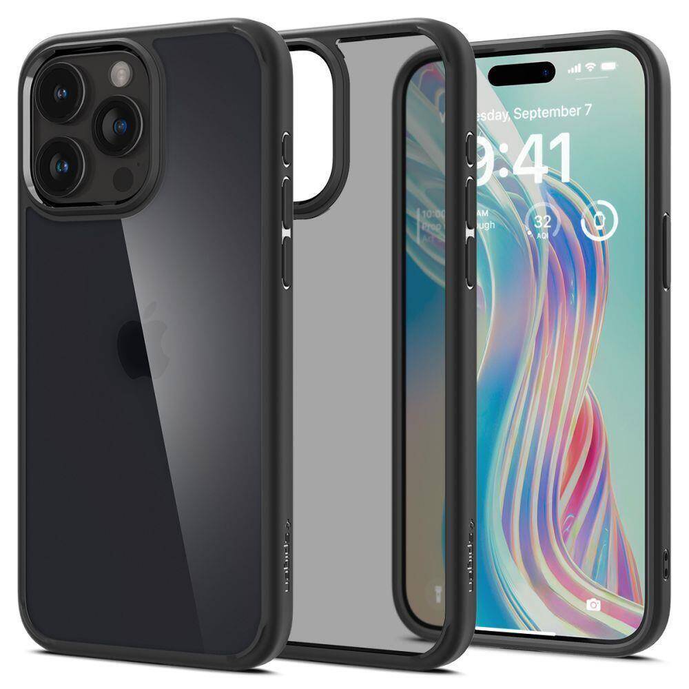 Case APPLE IPHONE 15 PRO MAX Spigen Liquid Air Matte black  cases and  covers \ Types of cases \ Back Case cases and covers \ Material types \  Elastic all GSM