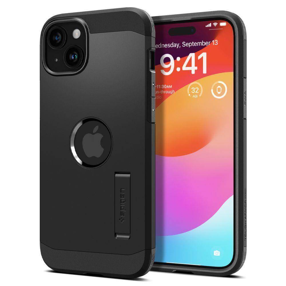 Case IPHONE 12 / 12 PRO Spigen Tough Armor black, cases and covers \ Types  of cases \ Back Case cases and covers \ Material types \ Hybrid all GSM  accessories \ Cases \ Cases for smartphones, cellphones Apple