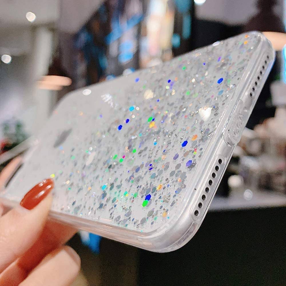 clear glitter phone case