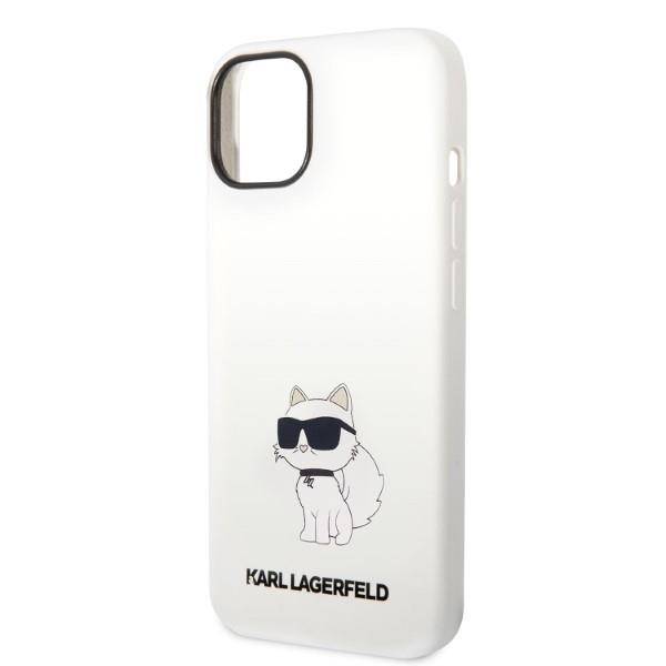 Case IPHONE 14 PLUS Karl Lagerfeld Hardcase Silicone Choupette KLHCP14MSNCHBCH white