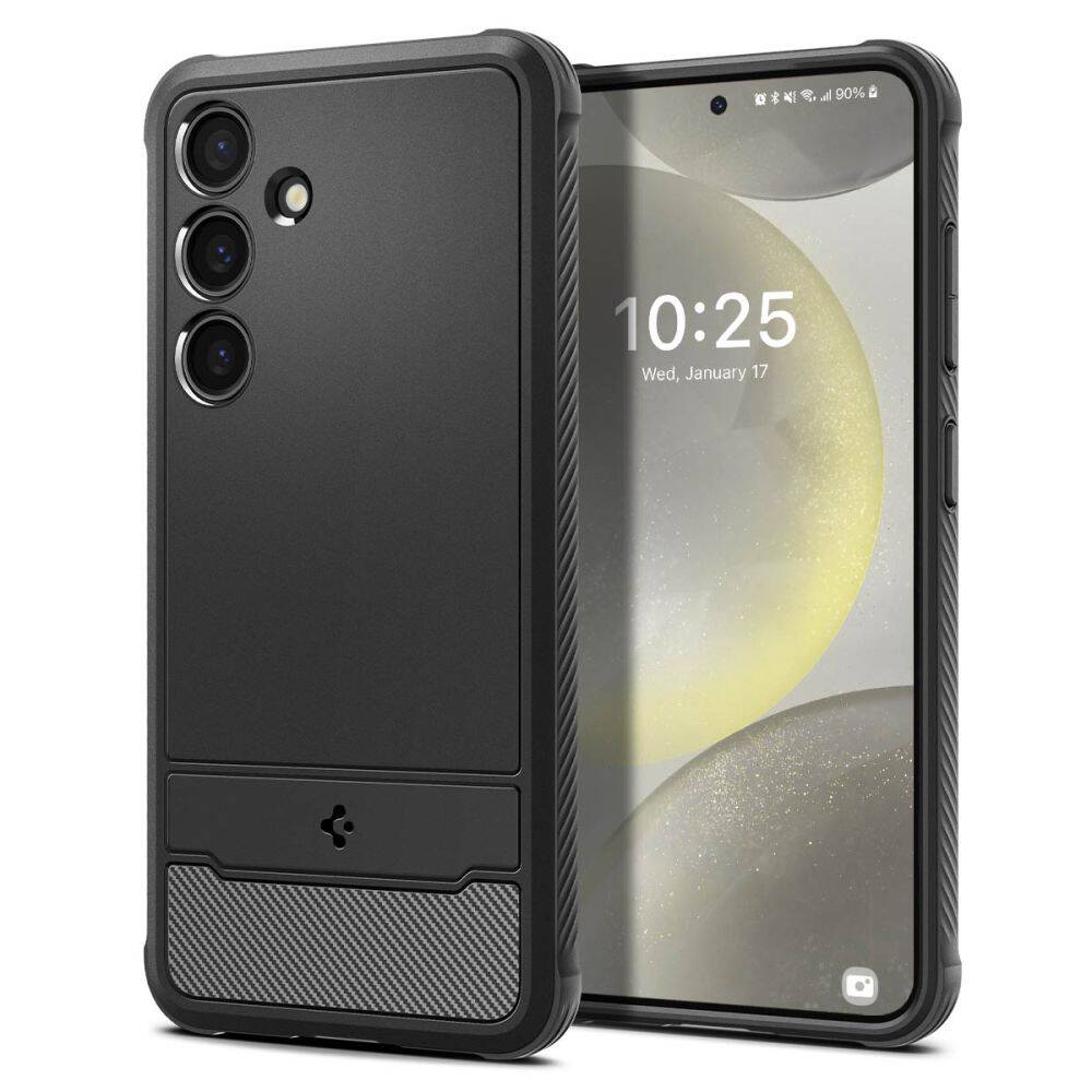 Case SAMSUNG GALAXY S24 Spigen Rugged Armor Matte black, cases and covers  \ Types of cases \ Back Case cases and covers \ Material types \ Elastic  all GSM accessories \ Cases \ For smartphones & cellphones