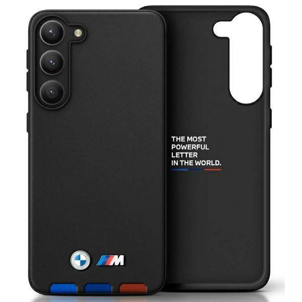 Original Case SAMSUNG GALAXY A54 5G BMW Leather Stamp Tricolor BMHCSA5422PTDK black