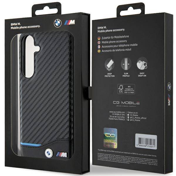 Original Case SAMSUNG GALAXY S24 BMW Leather Carbon BMHCS24M22NBCK black