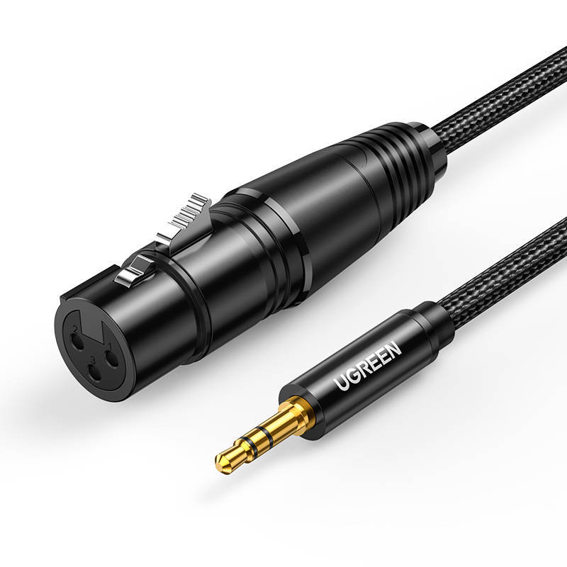 UGREEN AV131 Female XLR cable for jack 3.5 men - 2m (black), all GSM  accessories \ Cables \ Other cables new deliveries \ 29.01.2024