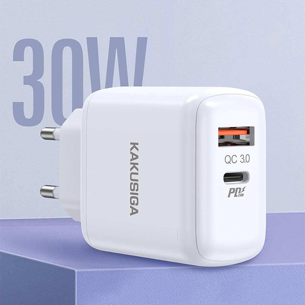 Wall Charger (PD30W USB Type C + QC3.0 USB) + Cable 1m (USB-C - Apple ...