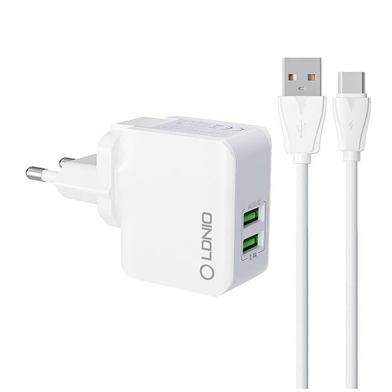 Wall Charger LDNIO A2203 2USB USB C Cable All GSM Accessories Chargers Wall Chargers