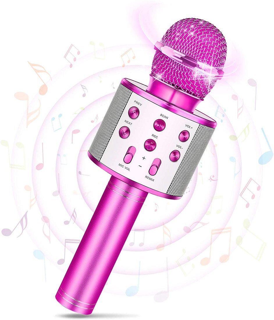 Wireless Microphone for Karaoke with Playback Controller pink Pink ...