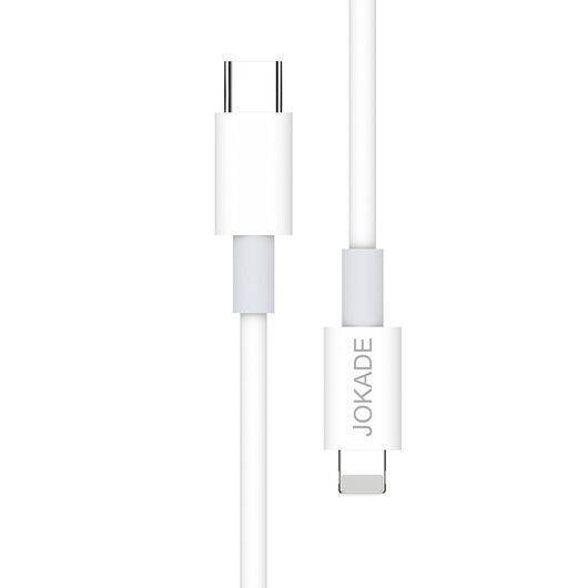 1m PD20W Cable (USB-C - iPhone Lightning) Charging and Data Transfer Jokade Qingya (JA016) white