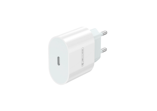 20W PD USB-C Wall Charger Jellico AK200 + USB-C to USB-C Cable White