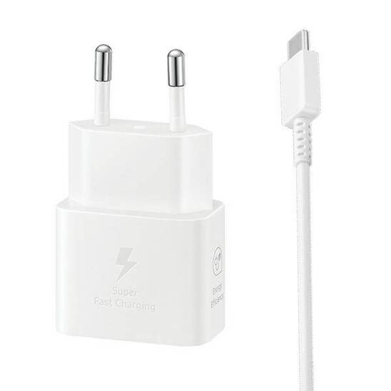 25W USB-C Fast Charge Wall Charger + USB-C - USB-C Cable Samsung EP-T2510XW white