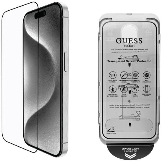 2in1 Set IPHONE 16 PRO MAX Guess BP Rhinestone silver