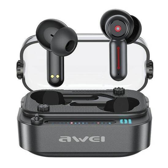 AWEI Bluetooth 5.3 T58 ANC headphones + docking station black/black