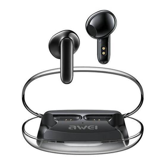 AWEI Bluetooth 5.3 T85 ENC TWS headphones + docking station black/black