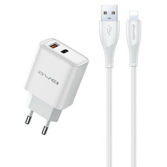 AWEI nice. network. PD81L-EU 22.5W + USB cable + Lightning white/white GaN