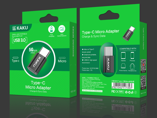 Adapter USB Type C to Micro USB 3.0 KAKU (KSC-531) black