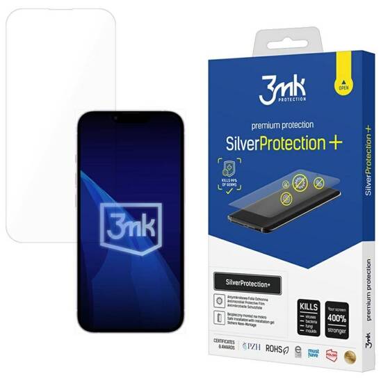 Antimicrobial film IPHONE 16E Montowana na mokro 3MK SilverProtect+