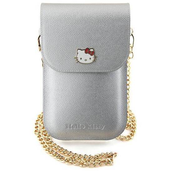 Bag Hello Kitty Leather Metal Logo Chain (HKOWBPGHDLMS) silver