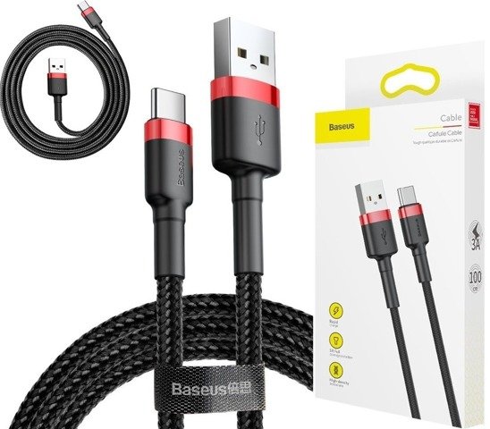 Baseus Cafule cable USB-C 3A 1m (Red+Black)