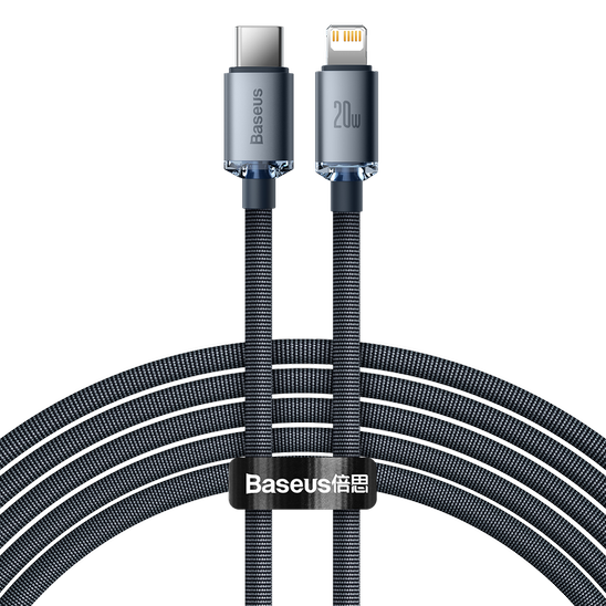 Baseus Crystal Shine cable USB-C to Lightning, 20W, PD, 2m (black)