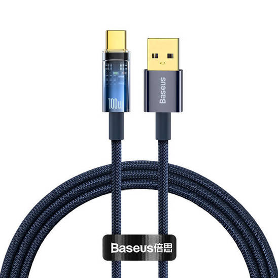 Baseus Explorer, USB to USB-C Cable, 100W, 1m (Blue)