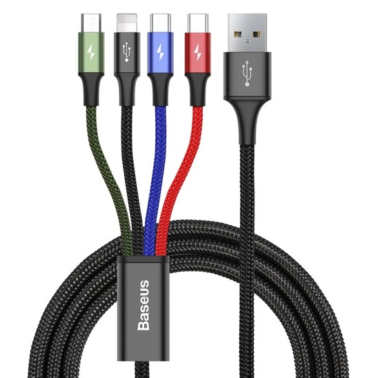 Baseus Fast USB Cable 4in1 2xUSB-C / Lightning / Micro 3,5A 1,2m - Black