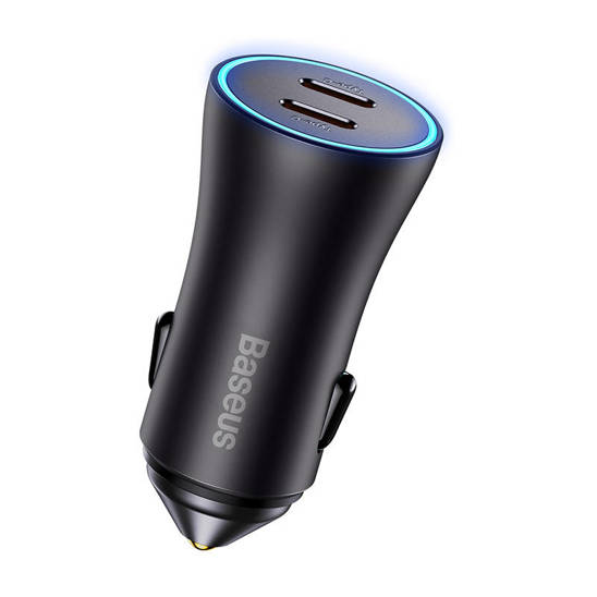 Baseus Golden Contactor Pro car charger, 2x USB-C, 40W (Dark Gray)