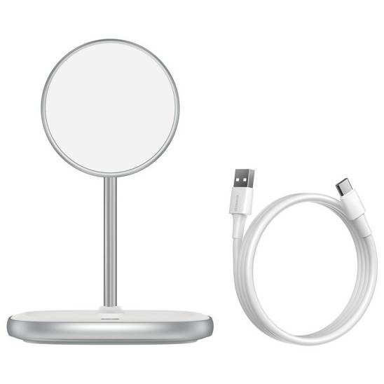 Baseus Swan MagSafe Magnetic Stand with Wireless Charger for iPhone 12 (white)