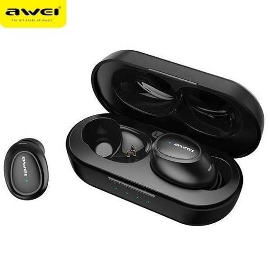 Bluetooth 5.0 TWS Headphones + AWEI Docking Station (T16) black