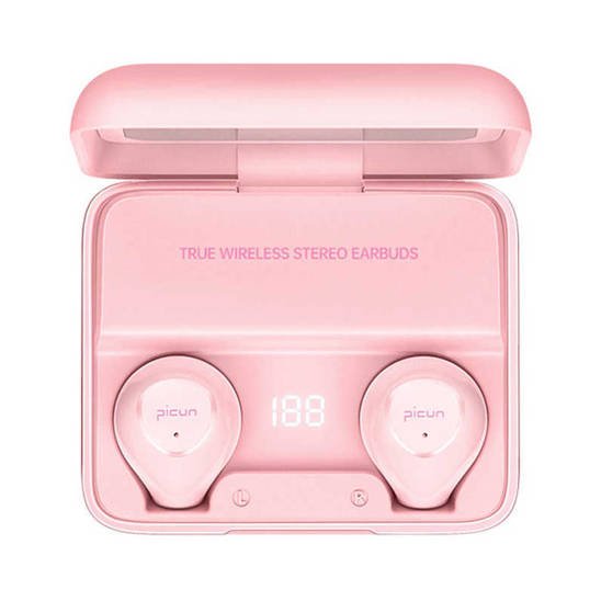 Bluetooth 5.0 TWS PICUN W13 wireless earphones pink