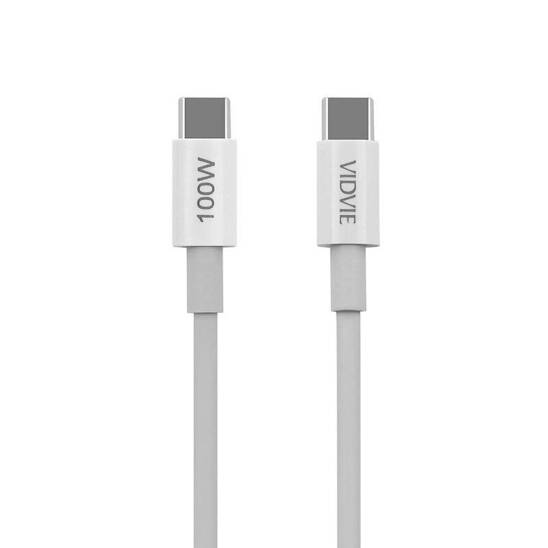 Cable 100W 1m USB-C - USB-C VIDVIE CB4013 white