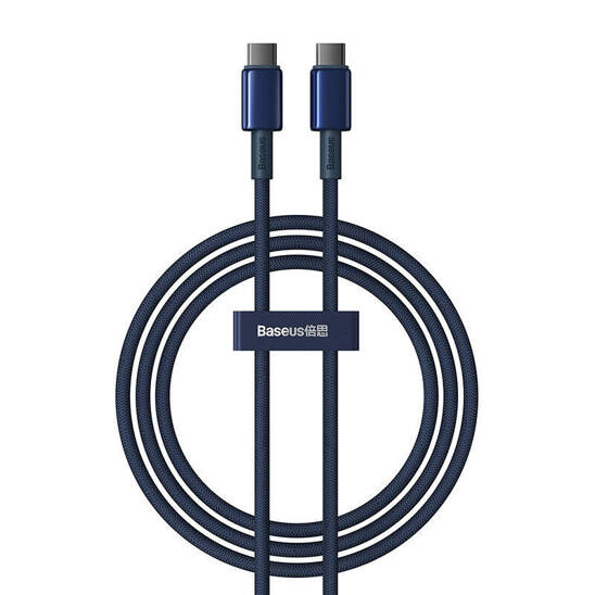 Cable 100W 5A 1m USB-C - USB-C Baseus Tungsten Glod blue