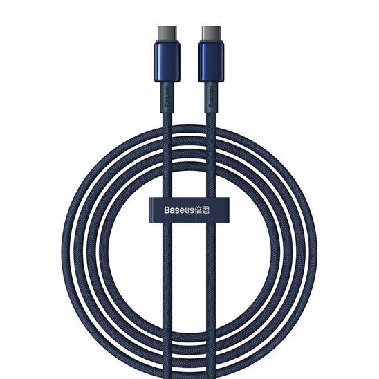 Cable 100W 5A 2m USB-C - USB-C Baseus Tungsten Glod blue