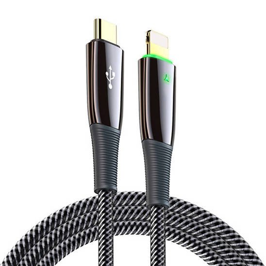 Cable USB Type C to iPhone Lightning 18W 200cm (2m) Dux Ducis USB K-IV LED black