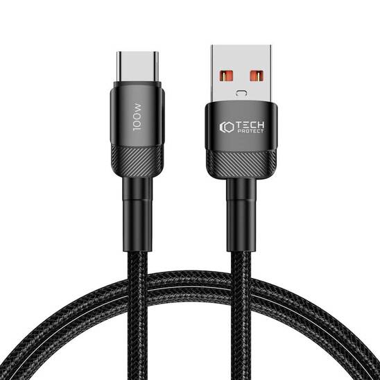 Cable USB - USB Type C 100W / 5A 1m Tech-Protect UltraBoost EVO black