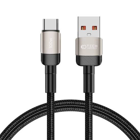 Cable USB - USB Type C 100W / 5A 1m Tech-Protect UltraBoost EVO titanium