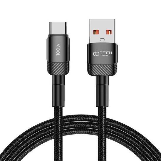 Cable USB - USB Type C 100W / 5A 2m Tech-Protect UltraBoost EVO black