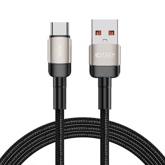 Cable USB - USB Type C 100W / 5A 2m Tech-Protect UltraBoost EVO titanium