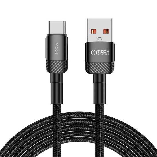 Cable USB - USB Type C 100W / 5A 3m Tech-Protect UltraBoost EVO black