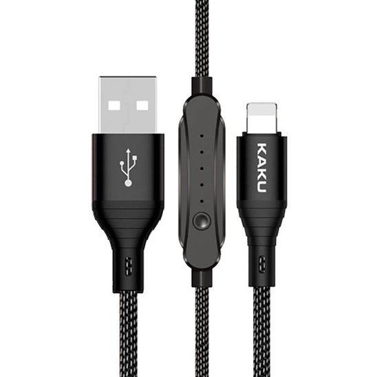 Cable USB iPhone Lightning 2A 1m KAKU Dingshi Timing Data Cable (KSC-282) black