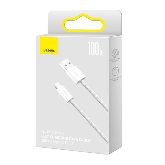 Cable USB to USB-C Baseus Dynamic Series, 100W, 2m (white)
