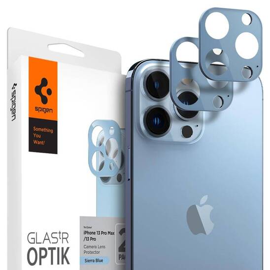 Camera Cover IPHONE 13 PRO / 13 PRO MAX Spigen Optik.TR Camera Protector 2-Pack blue