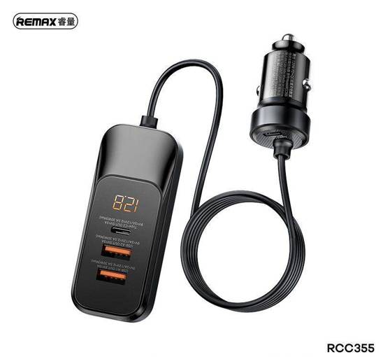 Car Charger 120W USB-C PD + 2x QC USB Remax Yayshih Series RCC355 black