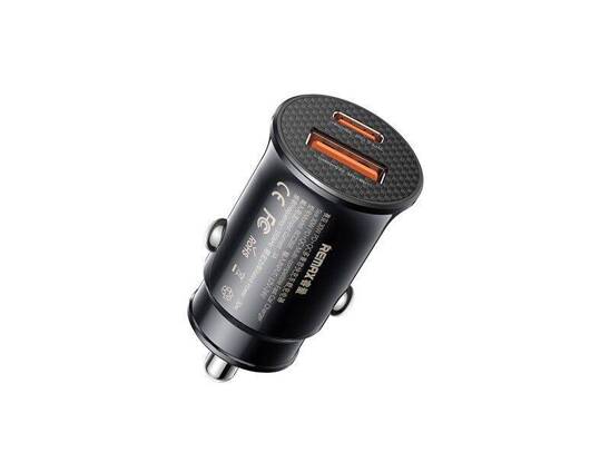 Car Charger 30W QC USB + USB-C PD Remax Siya Series RCC358 black