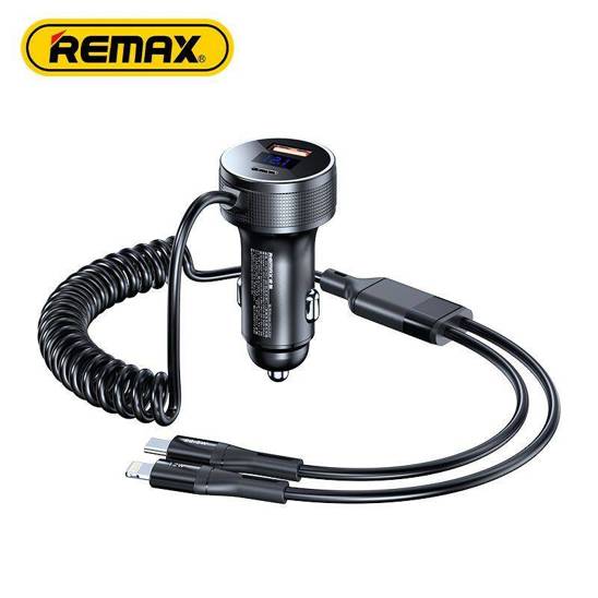 Car Charger 52,5W QC USB + PD USB-C + Cable Lightning + USB-C Remax Saga Series RCC336 black