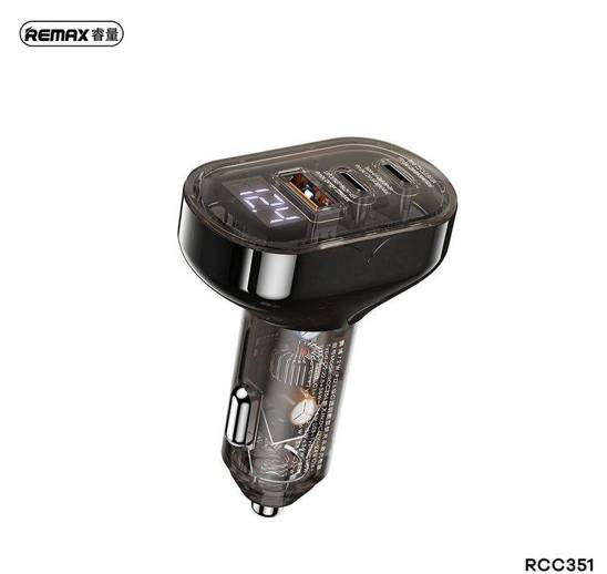 Car Charger 72W QC 2x USB + USB Remax Cybo Series RCC351 black