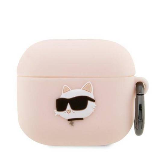 Case APPLE AIRPODS 3 Karl Lagerfeld Silicone Choupette Head 3D light pink