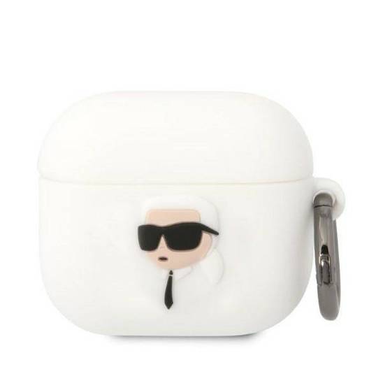 Case APPLE AIRPODS 3 Karl Lagerfeld Silicone Karl Head 3D white