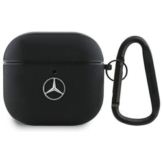 Case APPLE AIRPODS 4 Mercedes Leather Metal Logo Cover (MEA4CSLBK) black